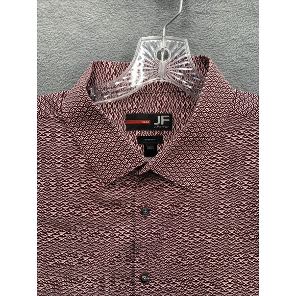 J. Ferrar Button Up Shirt Men's Slim Stretch Geometric Long Sleeve Size  XXL - Picture 8 of 13